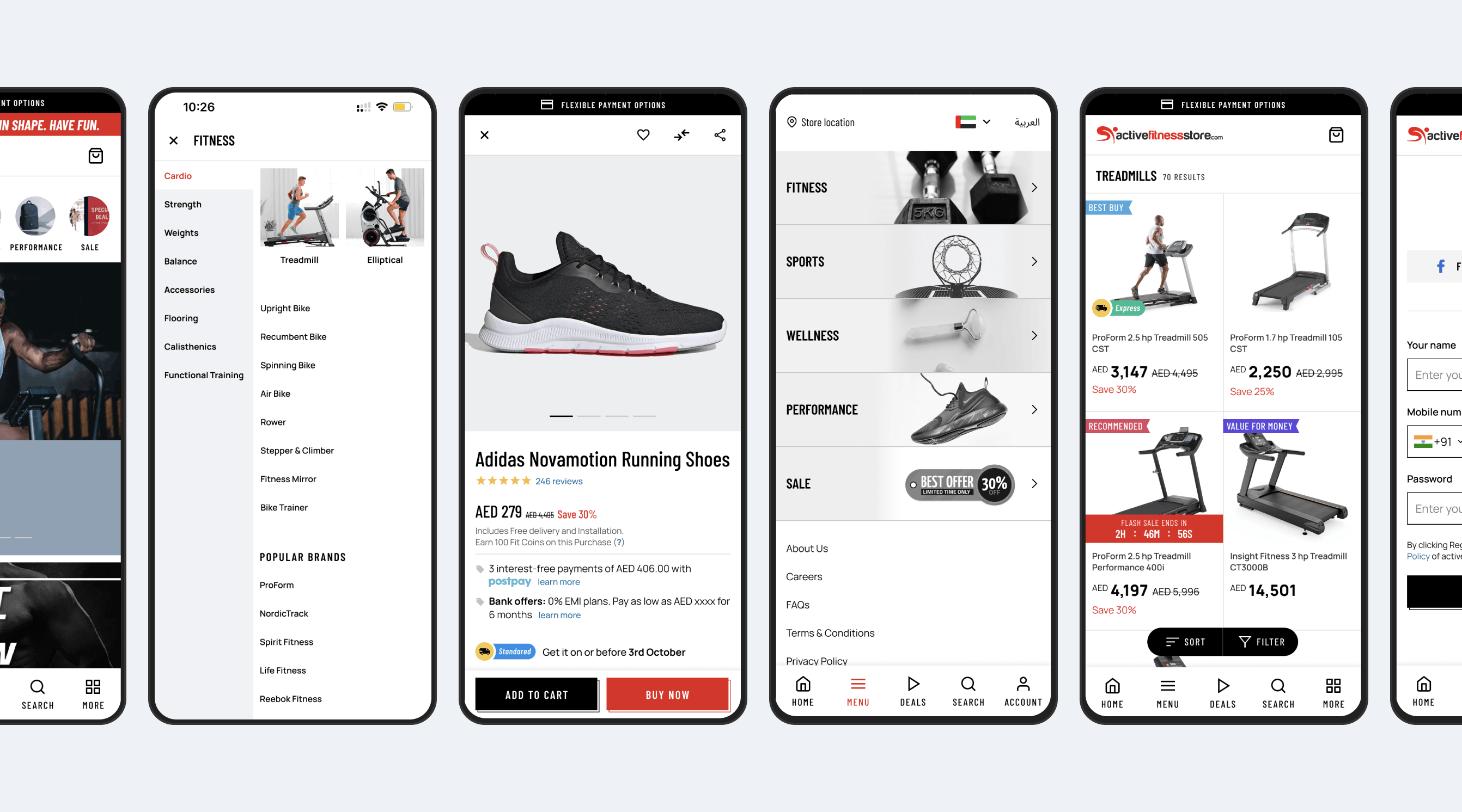 Active Fitness Store website detail