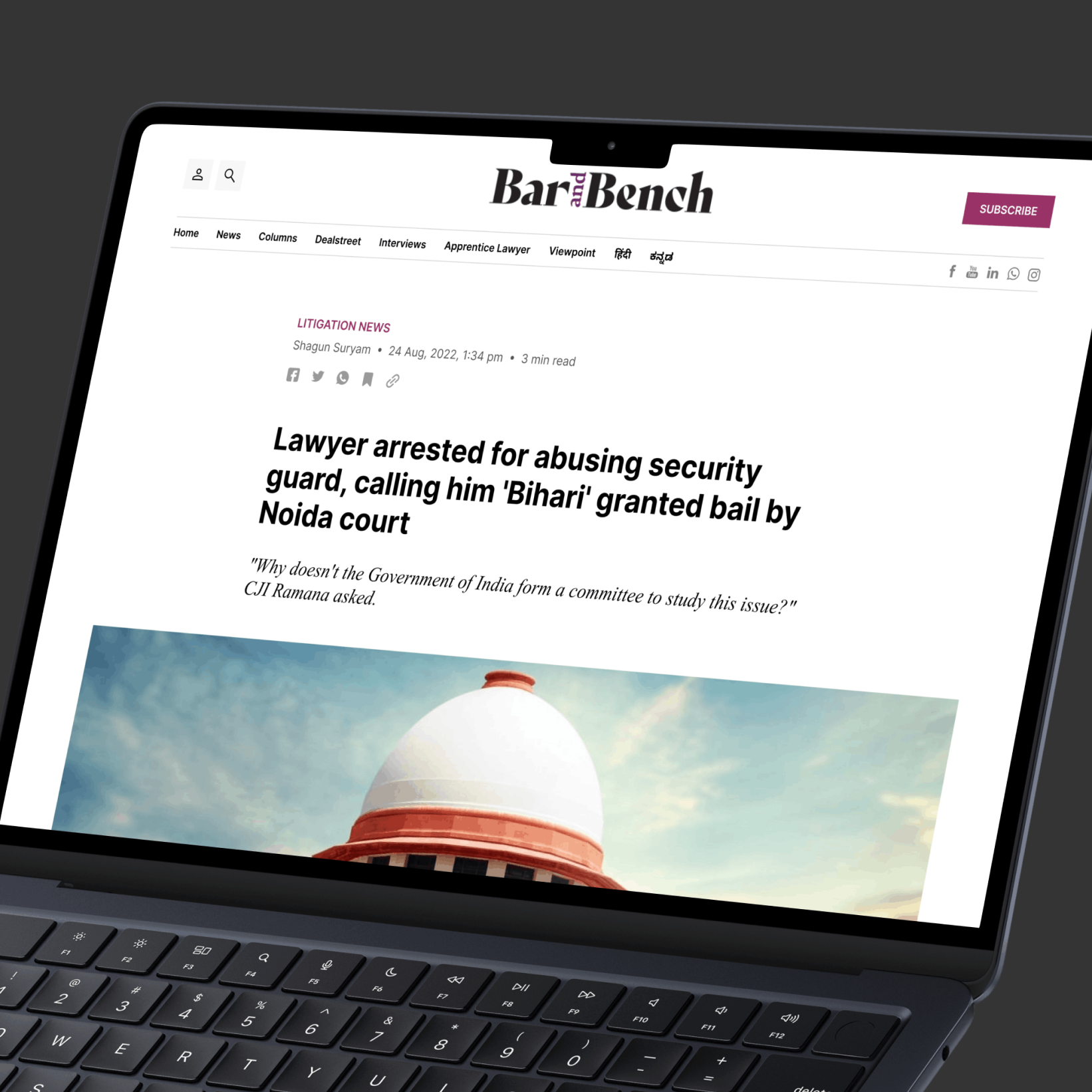 Bar and Bench website detail